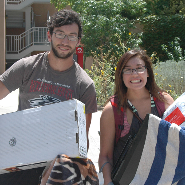 Students during move-in