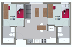 Graphic of apartment floor plans
