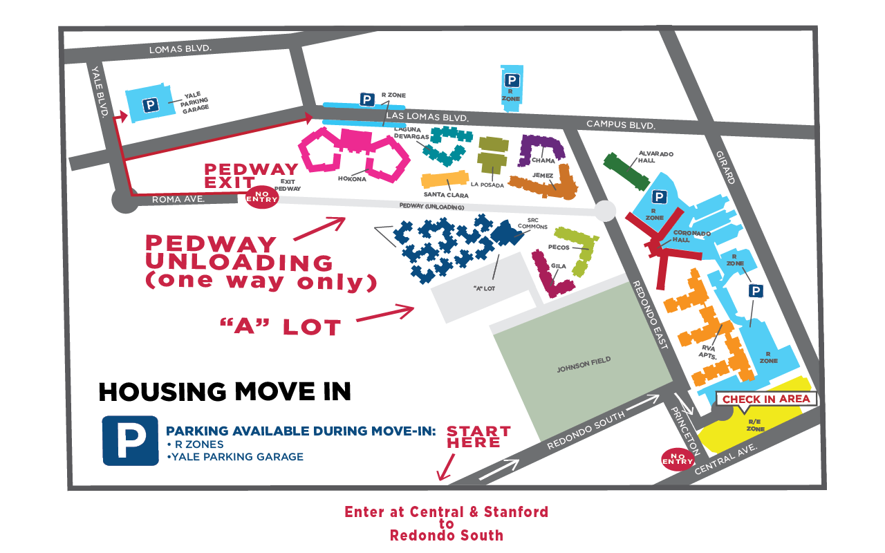 A map of the check-in process from Redondo South